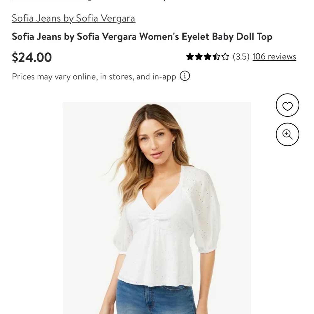 White eyelet top by Sophia Vergera